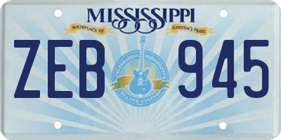 MS license plate ZEB945