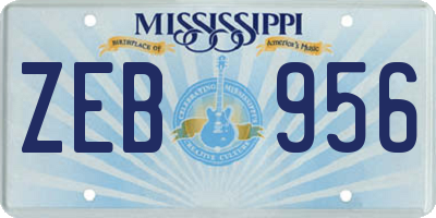 MS license plate ZEB956