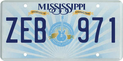 MS license plate ZEB971