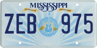 MS license plate ZEB975