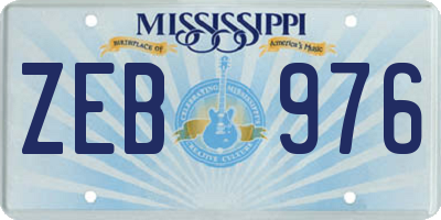 MS license plate ZEB976