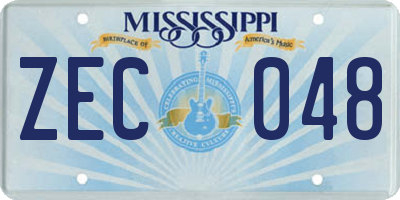MS license plate ZEC048