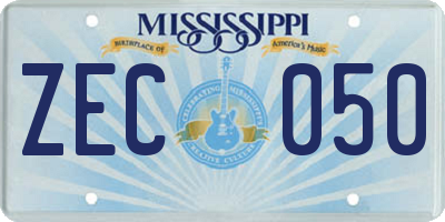 MS license plate ZEC050