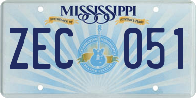MS license plate ZEC051