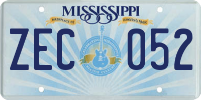 MS license plate ZEC052