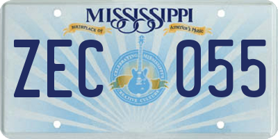 MS license plate ZEC055