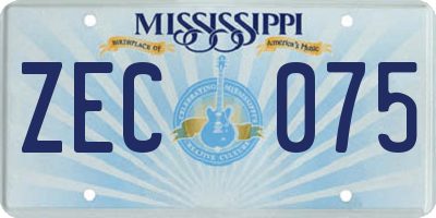 MS license plate ZEC075