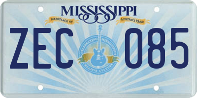 MS license plate ZEC085