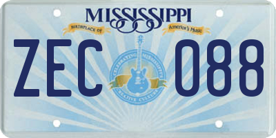 MS license plate ZEC088
