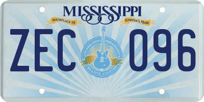 MS license plate ZEC096