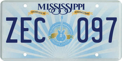 MS license plate ZEC097