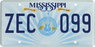 MS license plate ZEC099