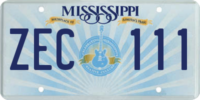 MS license plate ZEC111