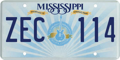 MS license plate ZEC114