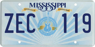 MS license plate ZEC119