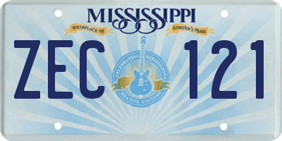 MS license plate ZEC121