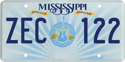 MS license plate ZEC122