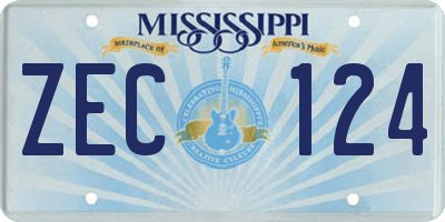 MS license plate ZEC124
