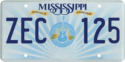 MS license plate ZEC125