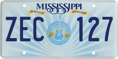 MS license plate ZEC127