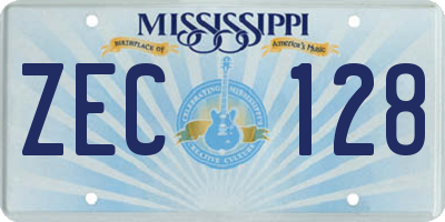 MS license plate ZEC128