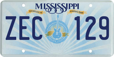 MS license plate ZEC129