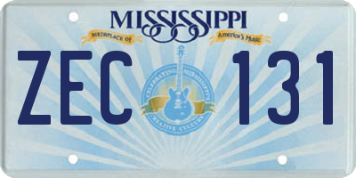 MS license plate ZEC131