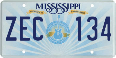 MS license plate ZEC134