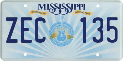 MS license plate ZEC135