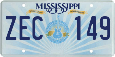 MS license plate ZEC149