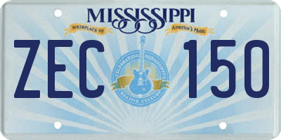 MS license plate ZEC150