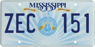MS license plate ZEC151