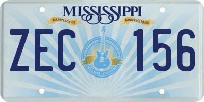 MS license plate ZEC156