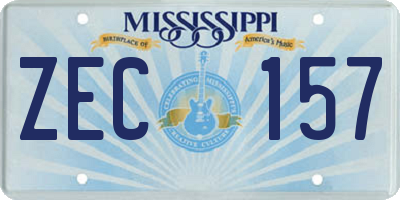 MS license plate ZEC157