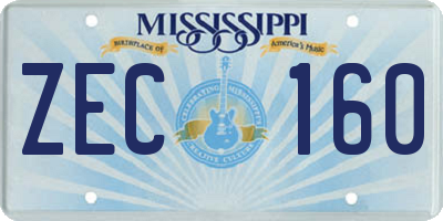 MS license plate ZEC160