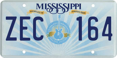 MS license plate ZEC164