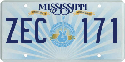MS license plate ZEC171