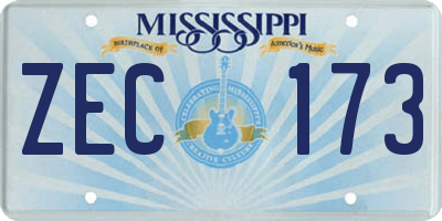 MS license plate ZEC173