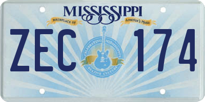 MS license plate ZEC174