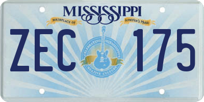 MS license plate ZEC175