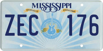 MS license plate ZEC176