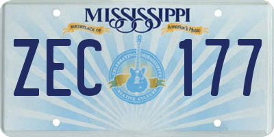 MS license plate ZEC177