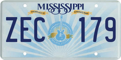 MS license plate ZEC179
