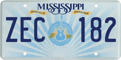 MS license plate ZEC182