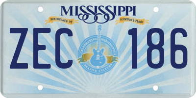 MS license plate ZEC186