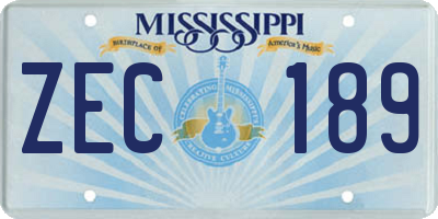 MS license plate ZEC189