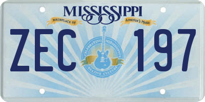 MS license plate ZEC197