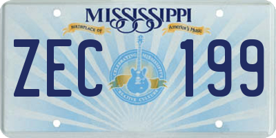 MS license plate ZEC199