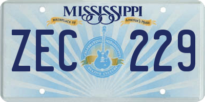 MS license plate ZEC229