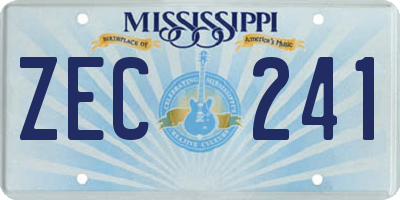 MS license plate ZEC241